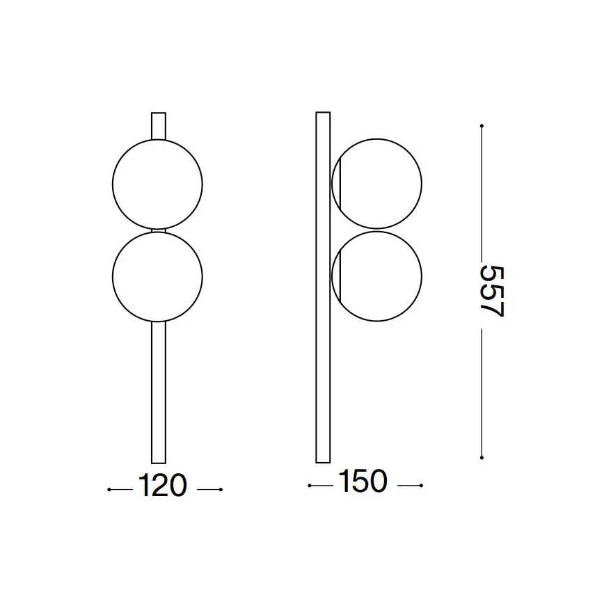 Ideal Lux - LED Stropna svjetiljka BINOMIO 2xG9/3W/230V zlatna