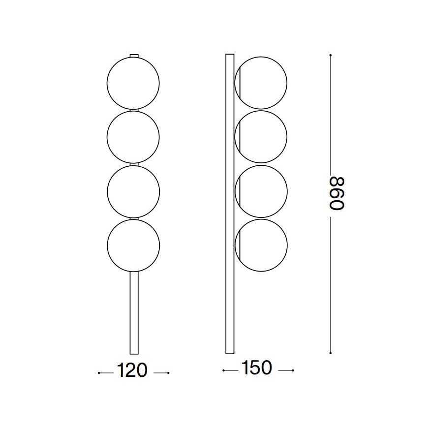 Ideal Lux - LED Stropna svjetiljka BINOMIO 4xG9/3W/230V zlatna