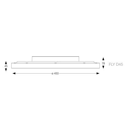 Ideal Lux - LED Stropna svjetiljka FLY LED/26W/230V 2700K pr. 45 cm CRI 90 IP40 crna