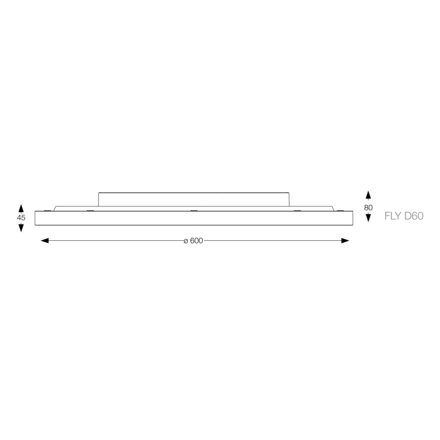 Ideal Lux - LED Stropna svjetiljka FLY LED/53W/230V 2700K pr. 60 cm CRI 90 IP40 crna