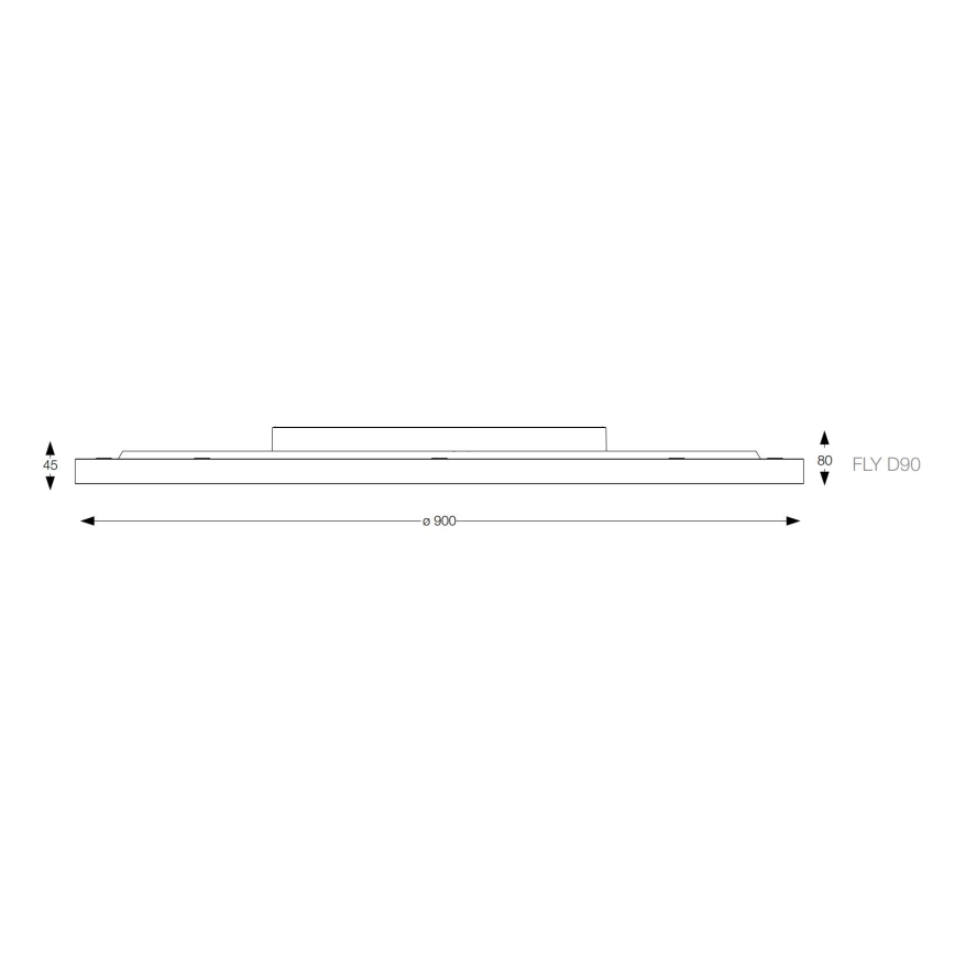 Ideal Lux - LED Stropna svjetiljka FLY LED/68W/230V 3000K pr. 90 cm CRI 90 IP40 crna