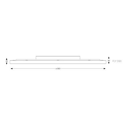 Ideal Lux - LED Stropna svjetiljka FLY LED/68W/230V 4000K pr. 90 cm CRI 90 IP40 bijela