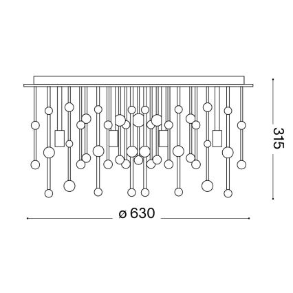 Ideal Lux - LED stropna svjetiljka NEVE 12xG9/3W/230V Ø 63 cm sjajni krom