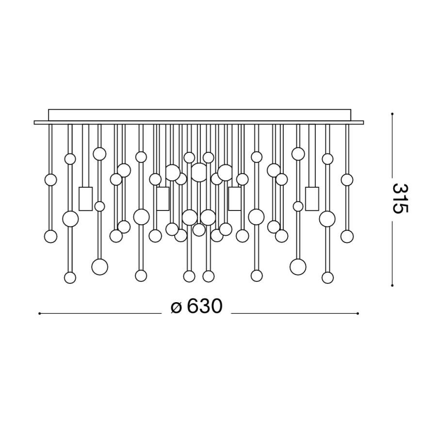Ideal Lux - LED stropna svjetiljka NEVE 12xG9/3W/230V Ø 63 cm sjajni krom