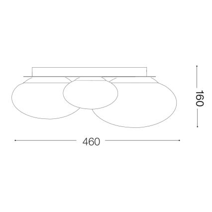 Ideal Lux - LED Stropna svjetiljka NINFEA 3xGX53/9W/230V zlatna