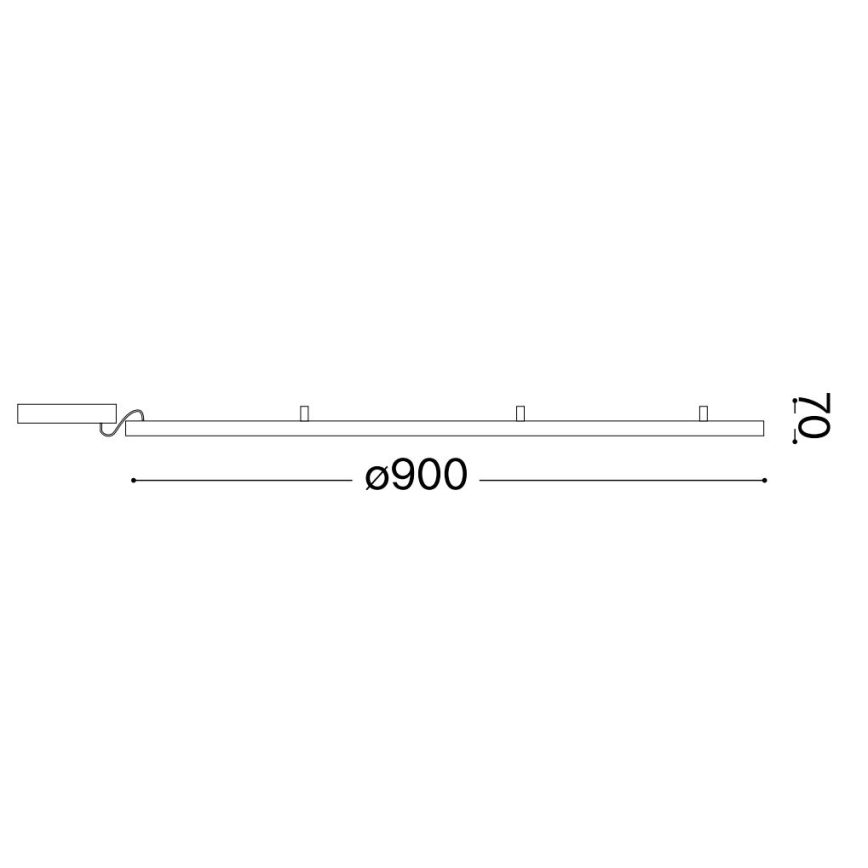 Ideal Lux - LED Stropna svjetiljka ORACLE S LED/53W/230V 2700K pr. 90 cm crna