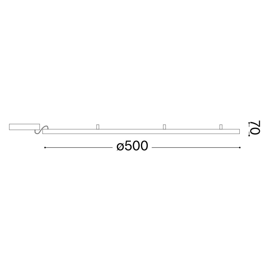 Ideal Lux - LED Stropna svjetiljka ORACLE SLIM LED/32W/230V 3000K pr. 50 cm crna