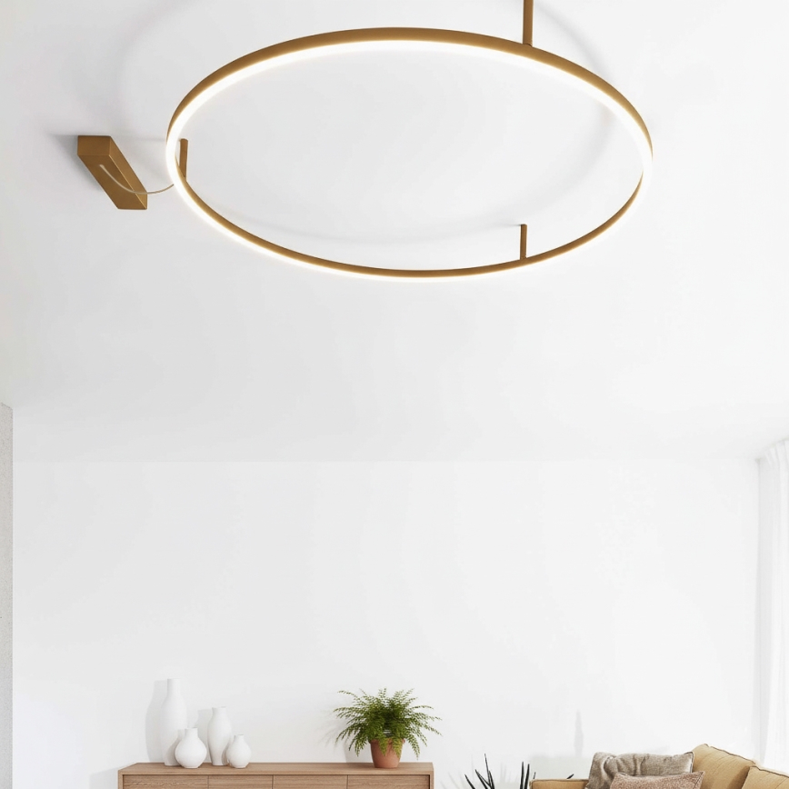 Ideal Lux - LED stropna svjetiljka ORACLE SLIM LED/37W/230V 4000K CRI 90 promjer 70 cm zlatna