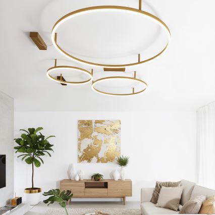 Ideal Lux - LED stropno svjetlo ORACLE SLIM LED/37W/230V 3000K CRI 90 promjer 70 cm zlatno
