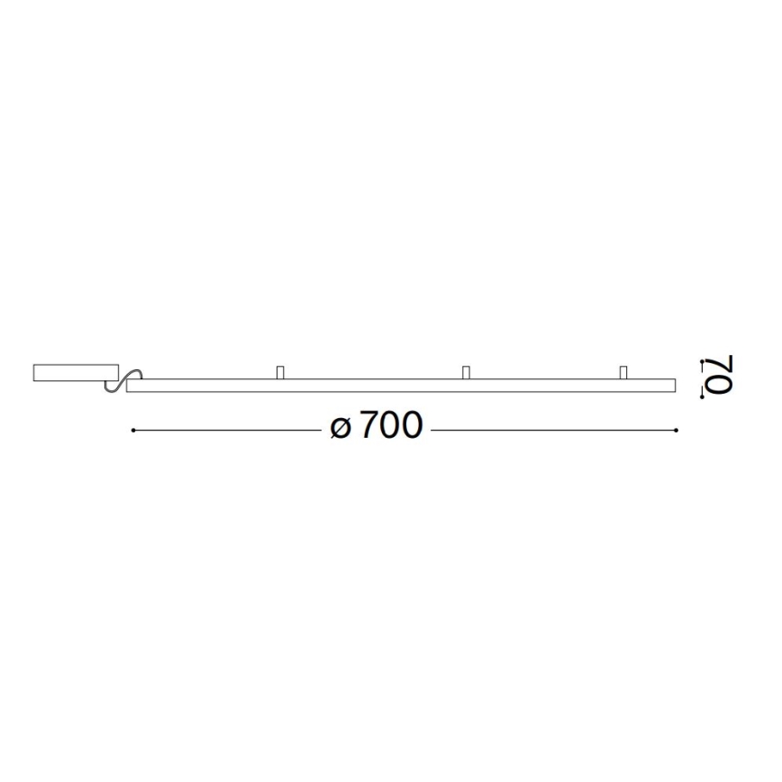 Ideal Lux - LED Stropna svjetiljka ORACLE SLIM LED/38W/230V 3000K pr. 70 cm crna
