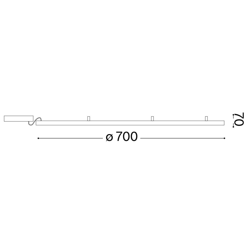 Ideal Lux - LED Stropna svjetiljka ORACLE SLIM LED/53W/230V 4000K pr. 90 cm crna