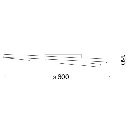 Ideal Lux - LED stropna svjetiljka s prigušivanjem OZ LED/48W/230V promjer 60 cm CRI 90 crna