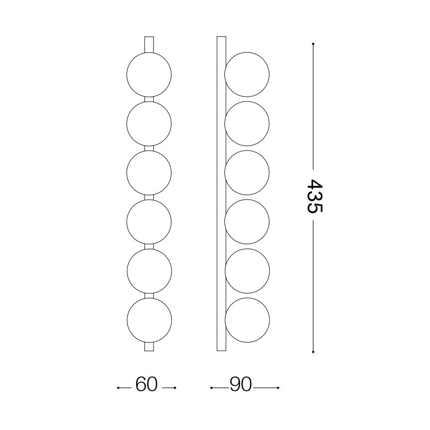 Ideal Lux - LED Stropna svjetiljka PING PONG 6xLED/3W/230V CRI 90 crna