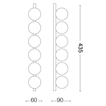 Ideal Lux - LED Stropna svjetiljka PING PONG 6xLED/3W/230V CRI 90 mesing