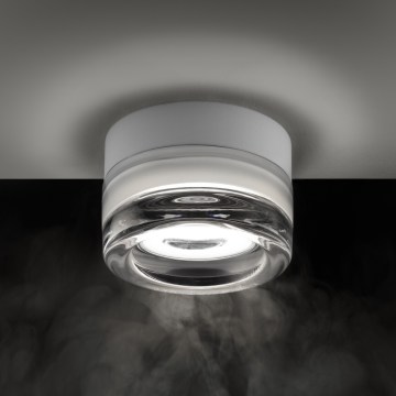 Ideal Lux - LED stropna svjetiljka za kupaonicu LOLLY 1xGX53/9W/230V, promjer 10,5 cm, IP44, bijela/prozirna