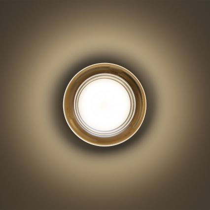 Ideal Lux - LED stropno svjetlo za kupaonicu LOLLY 1xGX53/9W/230V promjer 10,5 cm IP44 zlatna/dimno bež