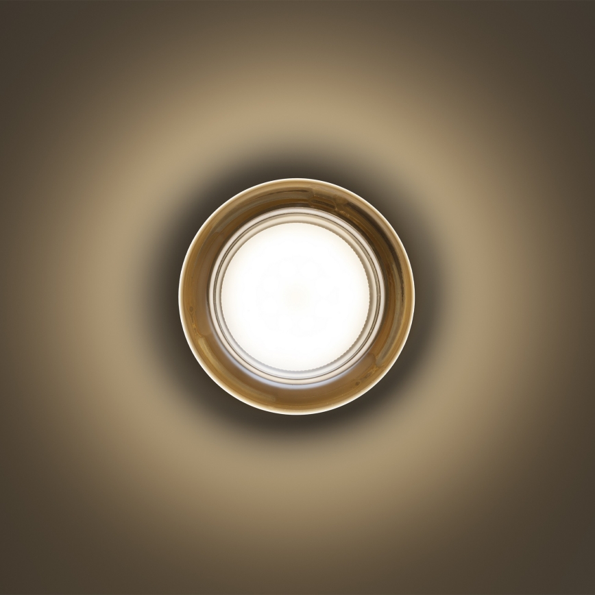 Ideal Lux - LED stropno svjetlo za kupaonicu LOLLY 1xGX53/9W/230V promjer 10,5 cm IP44 zlatna/dimno bež