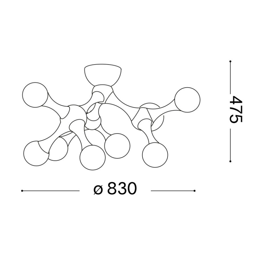 Ideal Lux - LED stropni luster NODINO 9xG9/3W/230V Ø 83 cm sjajni krom/bijela