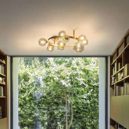 Ideal Lux - LED nadgradni luster PERLAGE 10xG9/3W/230V, promjer 70 cm, zlatna/dimljeno-bež
