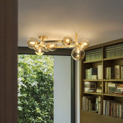 Ideal Lux - LED nadgradni luster PERLAGE 10xG9/3W/230V, promjer 70 cm, zlatna/dimljeno-bež