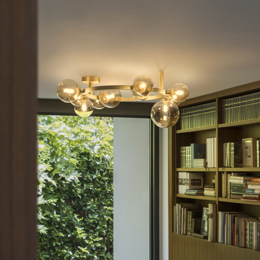 Ideal Lux - LED nadgradni luster PERLAGE 10xG9/3W/230V, promjer 70 cm, zlatna/dimljeno-bež