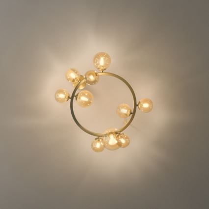 Ideal Lux - LED nadgradni luster PERLAGE 10xG9/3W/230V, promjer 70 cm, zlatna/dimljeno-bež