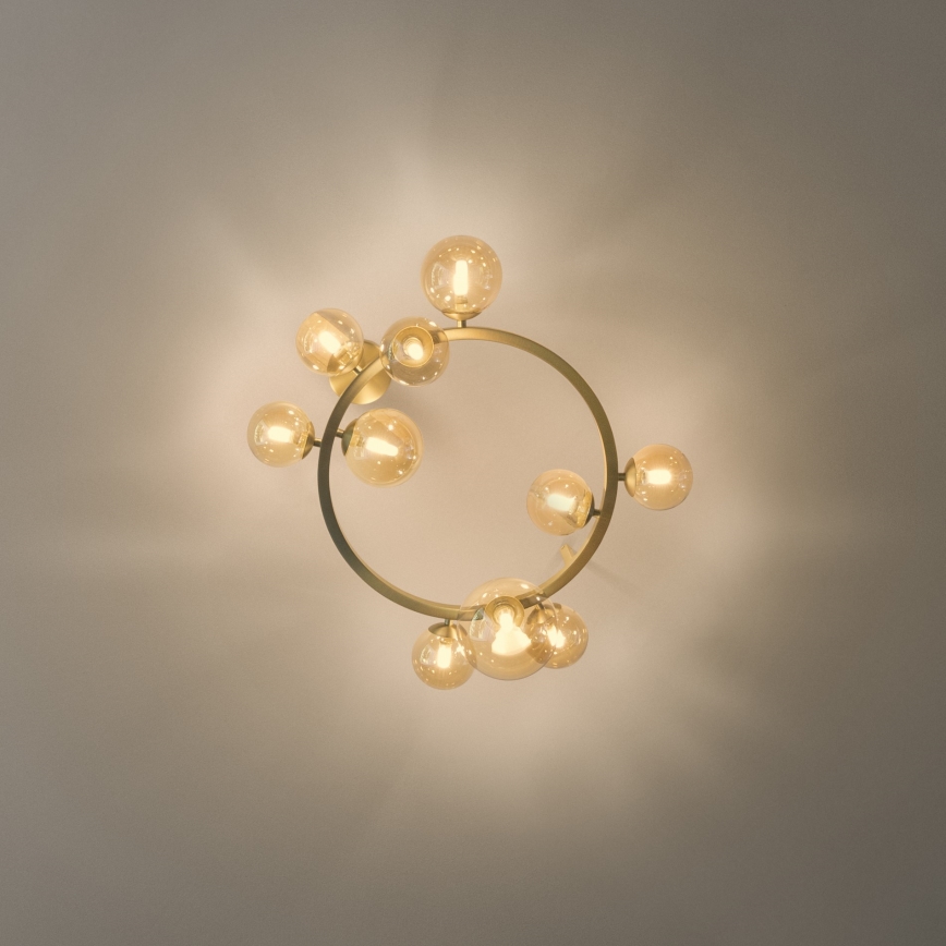 Ideal Lux - LED nadgradni luster PERLAGE 10xG9/3W/230V, promjer 70 cm, zlatna/dimljeno-bež