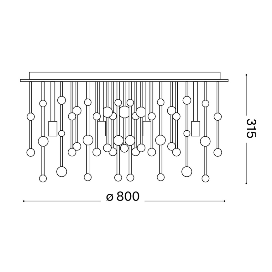 Ideal Lux - LED stropno svjetlo NEVE 15xG9/3W/230V Ø 80 cm sjajni krom