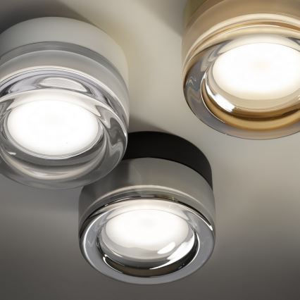 Ideal Lux - LED stropno svjetlo za kupaonicu LOLLY 1xGX53/9W/230V Ø 10,5 cm crna/zadimljena crna