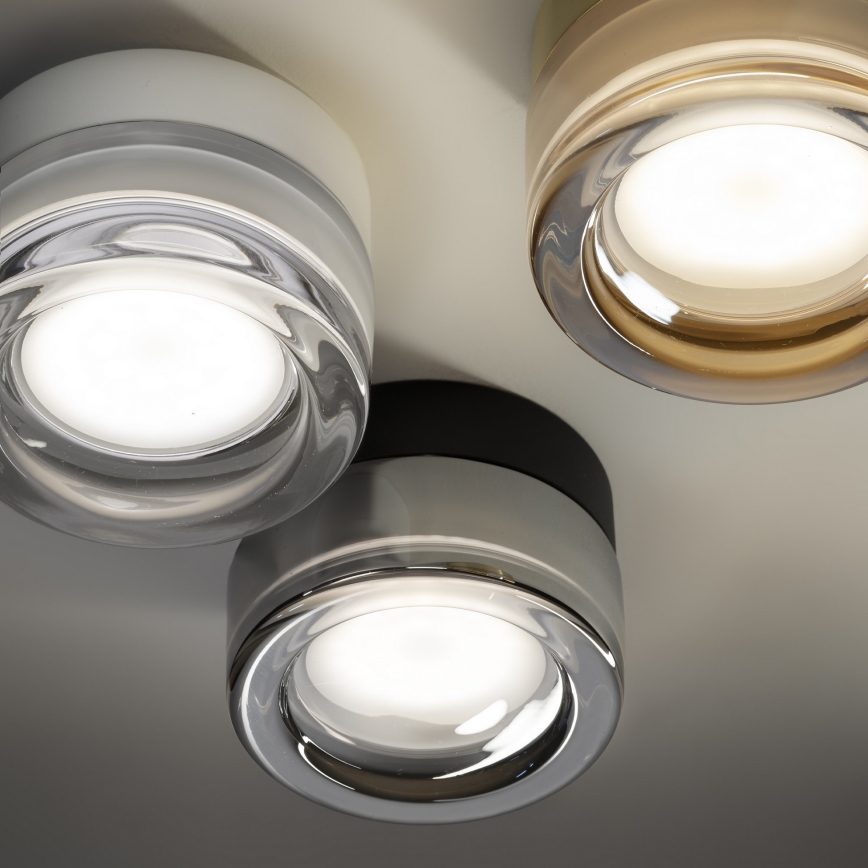 Ideal Lux - LED stropno svjetlo za kupaonicu LOLLY 1xGX53/9W/230V Ø 10,5 cm crna/zadimljena crna