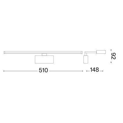 Ideal Lux - LED Svjetiljka za slike ALMA LED/12,5W/230V 51 cm CRI 90 sjajni krom