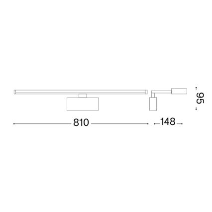 Ideal Lux - LED Svjetiljka za slike ALMA LED/18W/230V 81 cm CRI 90 zlatna