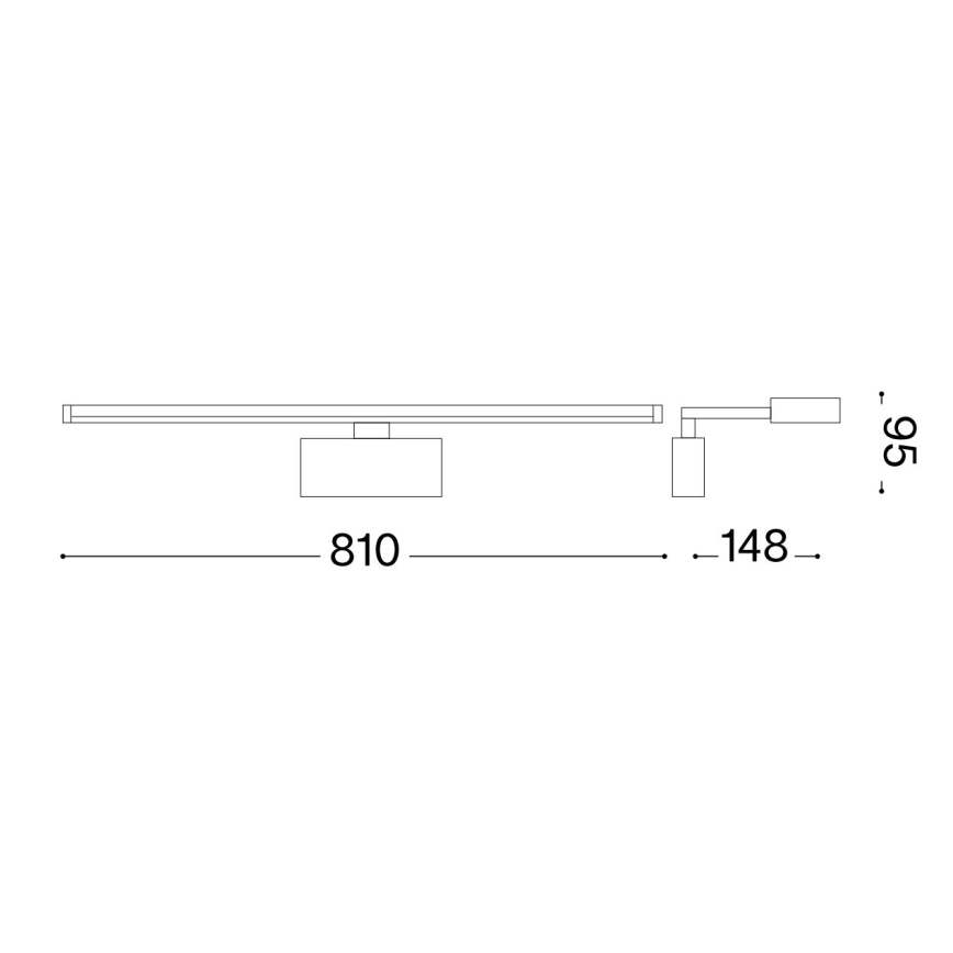Ideal Lux - LED Svjetiljka za slike ALMA LED/18W/230V 81 cm CRI 90 zlatna