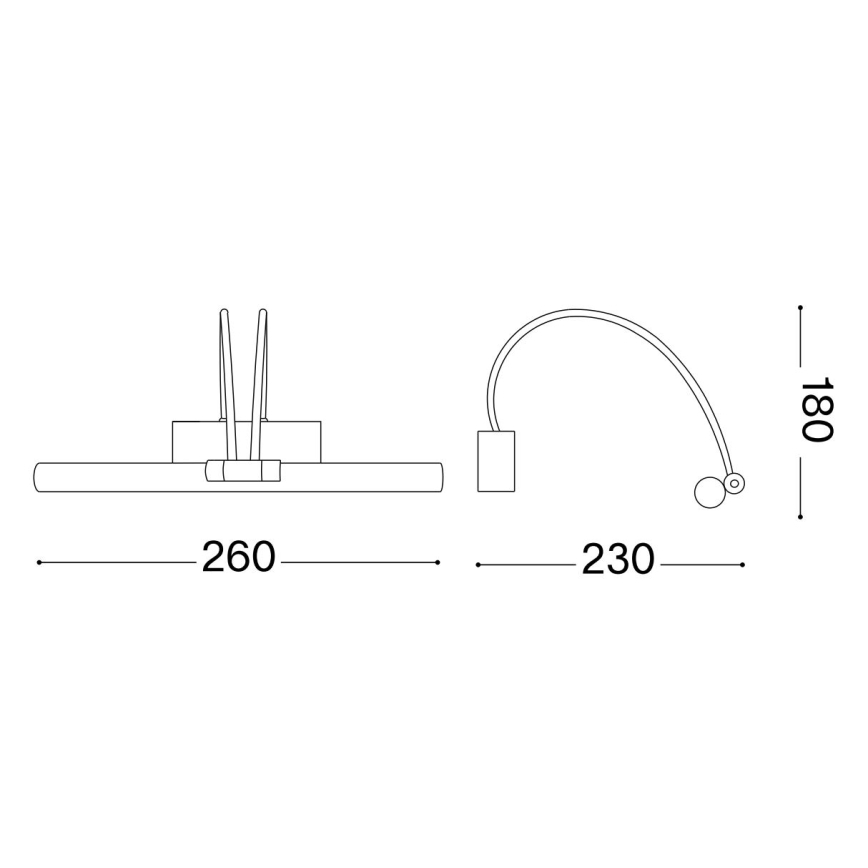 Ideal Lux - LED Svjetiljka za slike BOW LED/3,5W/230V 26 cm CRI 90 zlatna