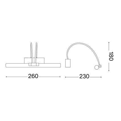 Ideal Lux - LED svjetiljka za slike BOW LED/3,5W/230V CRI 90 26 cm mesing