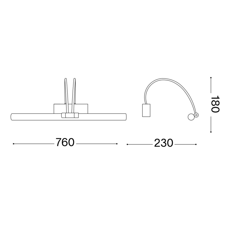 Ideal Lux - LED Svjetiljka za slike BOW LED/8W/230V 76 cm CRI 90 zlatna