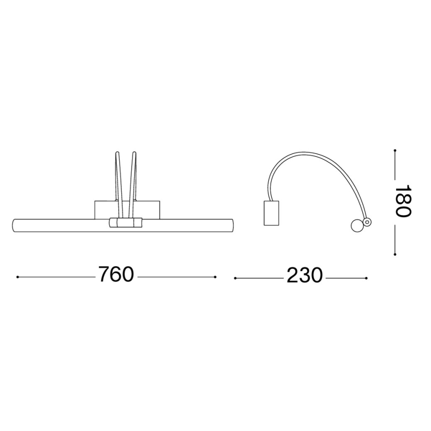 Ideal Lux - LED svjetiljka za slike BOW LED/8W/230V sjajni krom