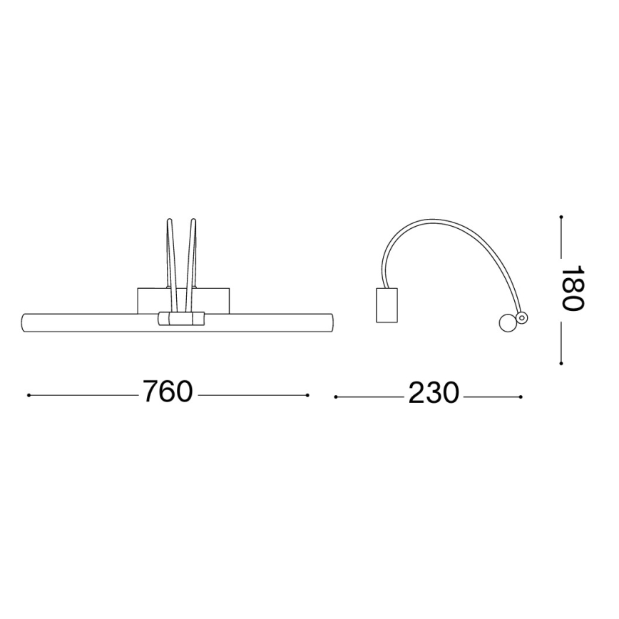 Ideal Lux - LED svjetlo za slike BOW LED/8W/230V 76 cm CRI 90 mesing