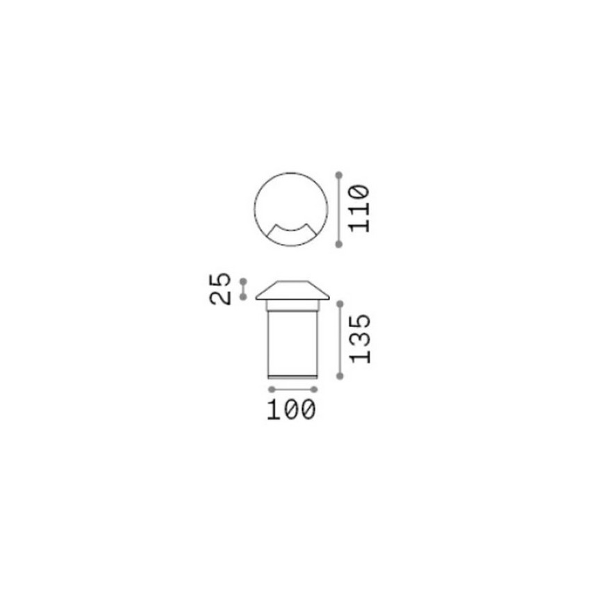 Ideal Lux - LED ugradna podna svjetiljka ROCKET LED/3W/230V CRI 90 IP67 matni krom