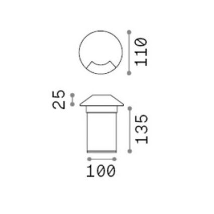 Ideal Lux - LED svjetiljka za ugradnju u tlo ROCKET LED/3W/230V CRI 90 IK08 IP67 matirani krom