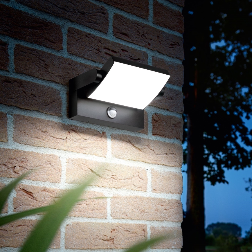 Ideal Lux - LED Vanjska zidna svjetiljka sa senzorom SWIPE LED/21W/230V CRI 90 IP54 crna