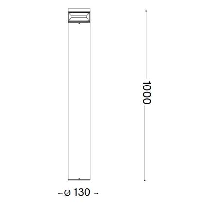 Ideal Lux - LED Vanjska lampa BOEING LED/14W/230V 100 cm CRI 90 IP65 crna