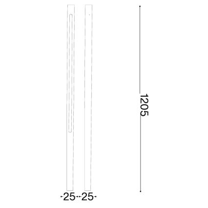 Ideal Lux - LED vanjska lampa JEDI LED/19W/230V 120 cm CRI 90 IP65 smeđa