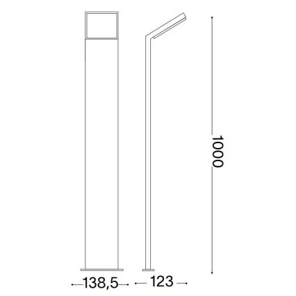 Ideal Lux - LED Vanjska lampa STYLE LED/8,5W/230V 4000K 100 cm CRI 90 IP54 antracit