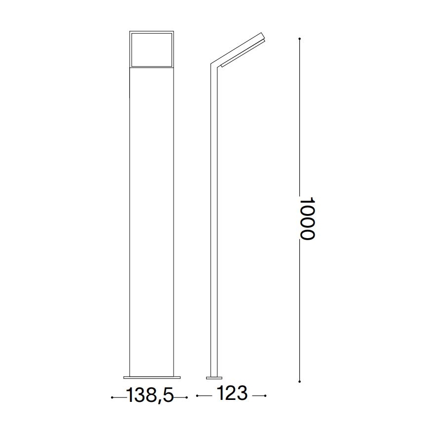 Ideal Lux- LED Vanjska lampa STYLE LED/8,5W/230V 4000K 100 cm CRI 90 IP54 crna