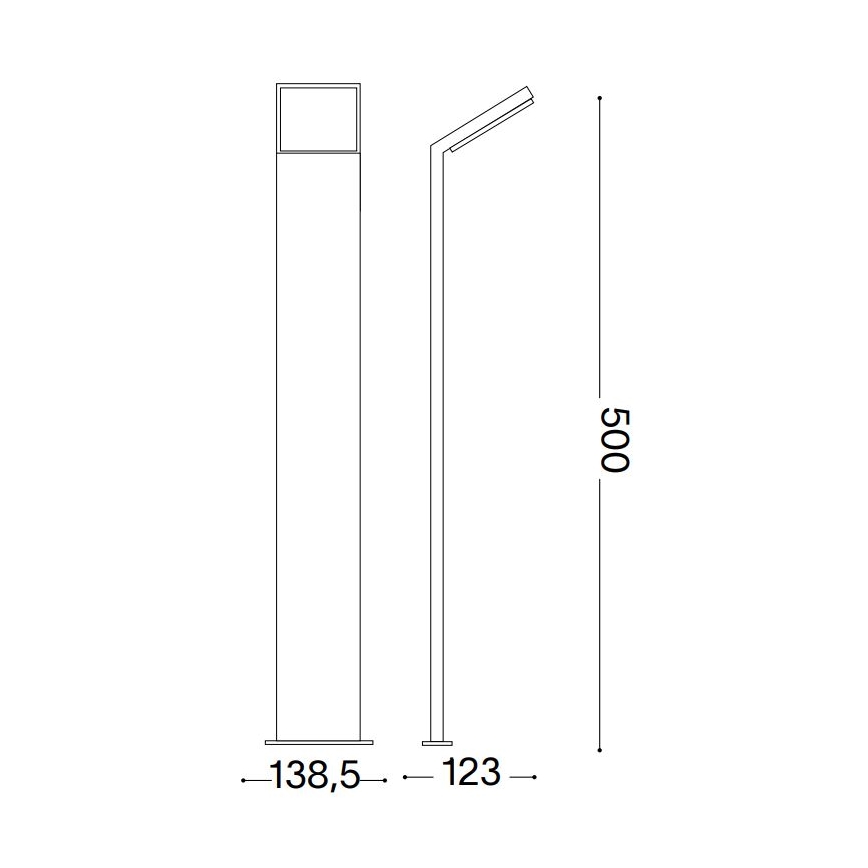Ideal Lux - LED Vanjska lampa STYLE LED/8,5W/230V 4000K 50 cm CRI 90 IP54 crna