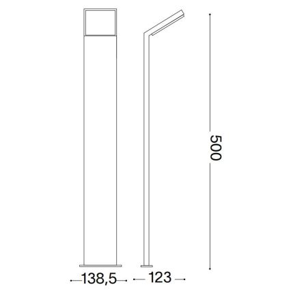 Ideal Lux - LED Vanjska lampa STYLE LED/8,5W/230V 3000K 50 cm CRI 90 IP54 antracit