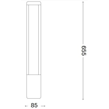 Ideal Lux - LED Vanjska lampa TIFONE LED/8,5W/230V 65,5 cm IP65 antracit