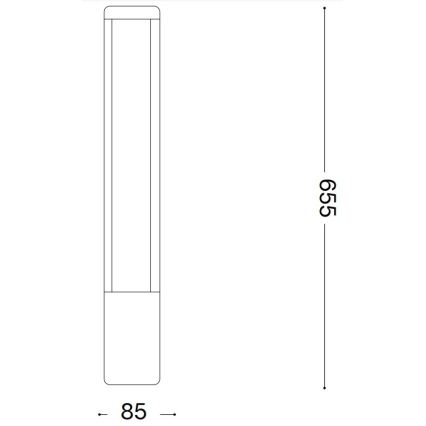 Ideal Lux - LED Vanjska lampa TIFONE LED/8,5W/230V 65,5 cm IP65 antracit