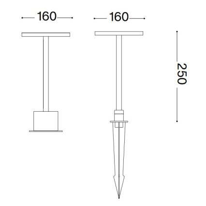 Ideal Lux - LED Vanjska lampa TOFFEE LED/11W/230V CRI 90 IP65 antracit